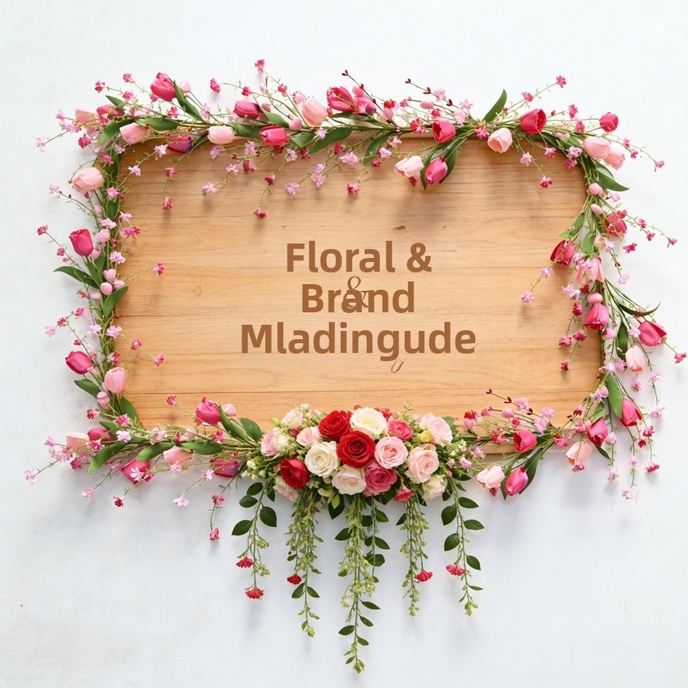 Artificial Tulip and Leaf Vine in Pink for Seasonal Holiday and Party Use
