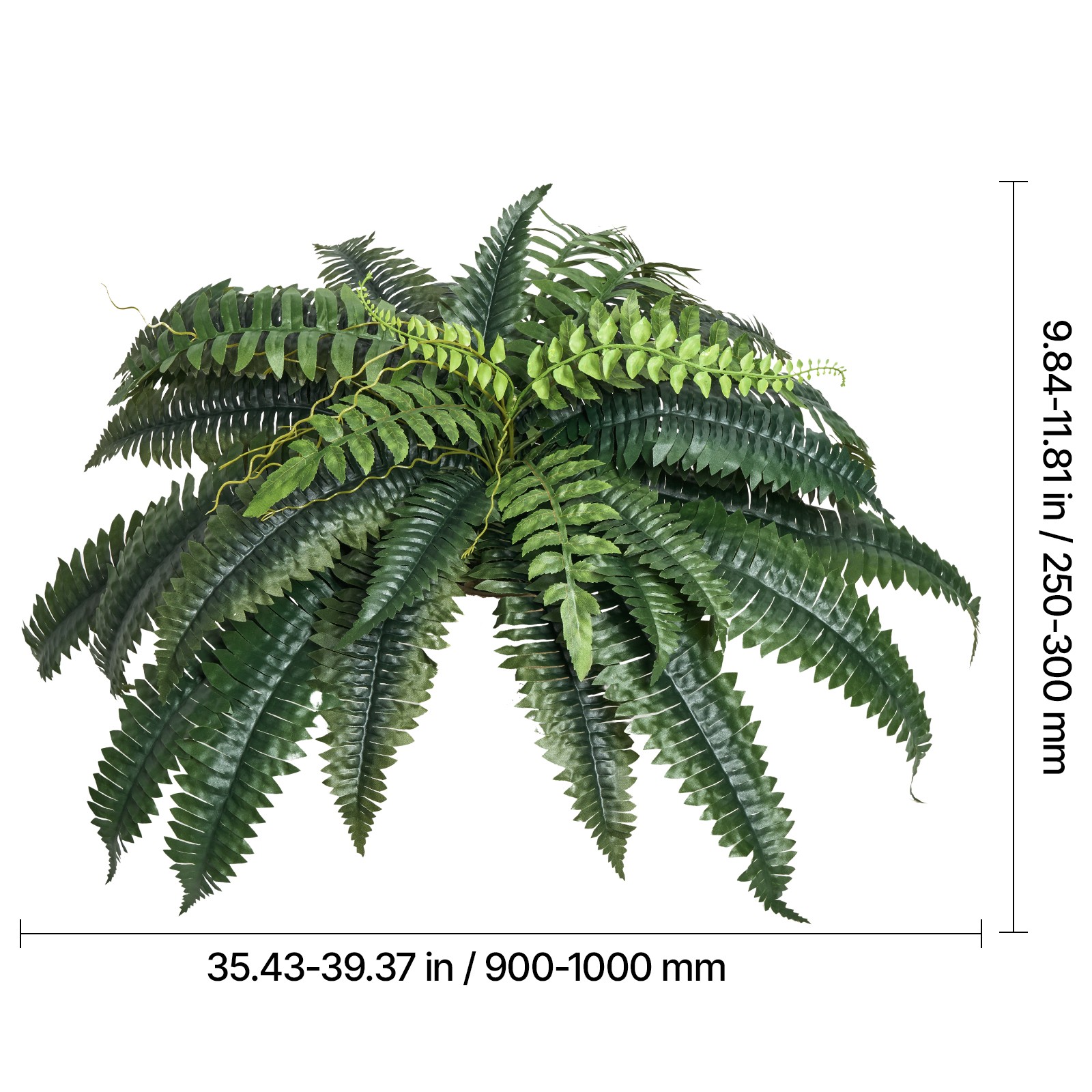 Uimoso Pack of 2 40″ Artificial Boston Fern Bush Plant Green Plant Home Decor