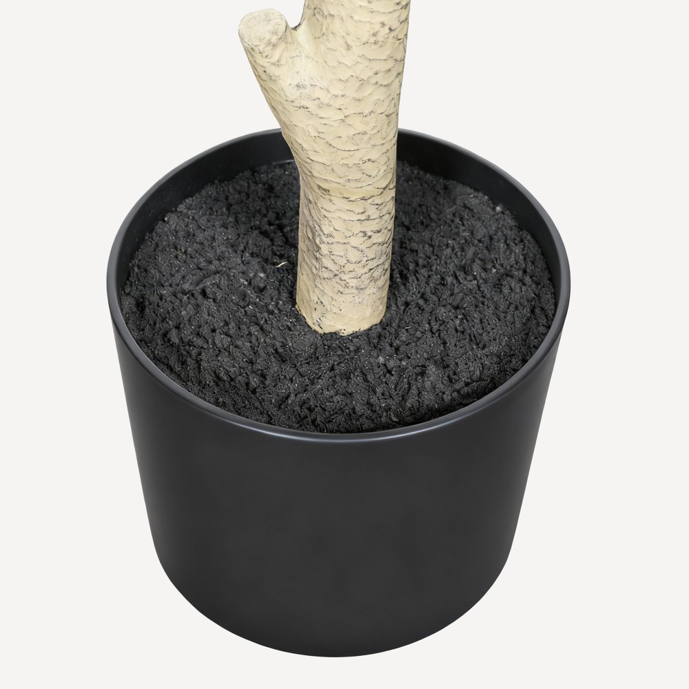 7′ Artificial Fiddle Leaf Fig Tree in Black Plastic Pot