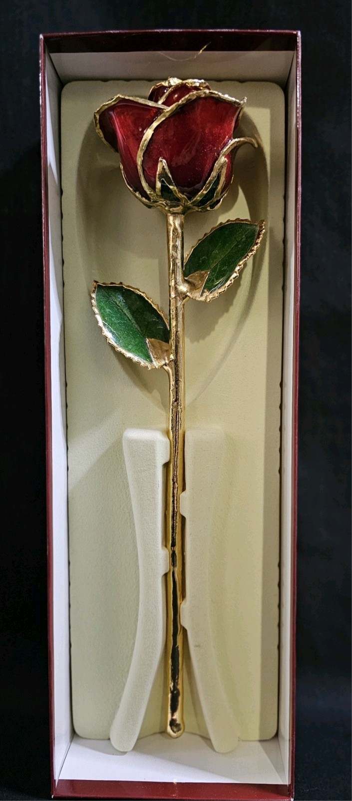Living Gold Real Rose Dipped in 24k Gold Burgundy February