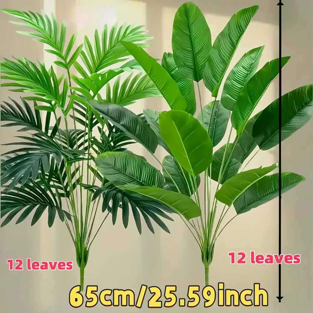 2pcs Outdoor Artificial Green Plants W/ 24 Leaves Nordic-Style Banana Leaf Plant