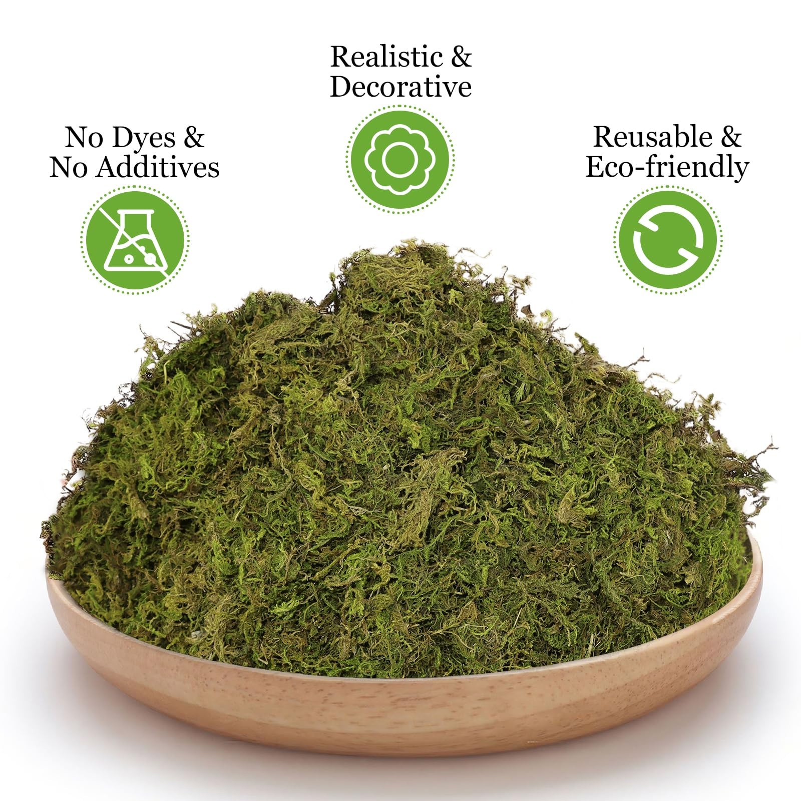 1.3 Lbs Artificial Fake Moss Indoor Potted Plant Fresh Green Terrarium Decor
