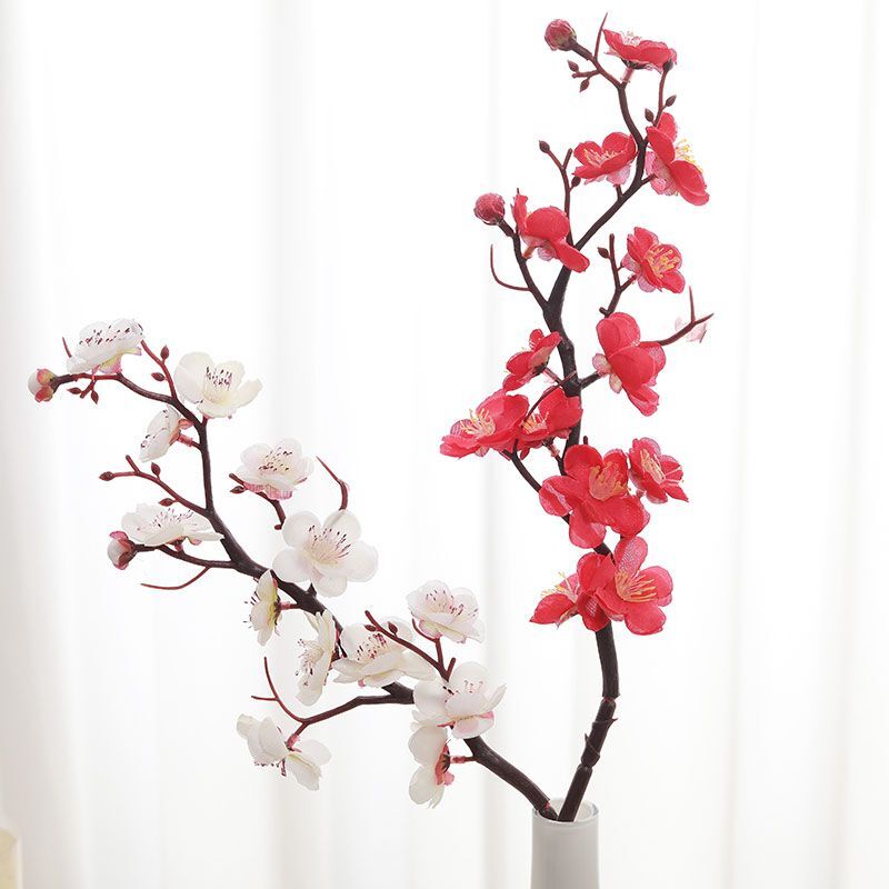60cm Long Artificial Plum Flower Silk Petals Spring Winter Home Garden Decor NEW
