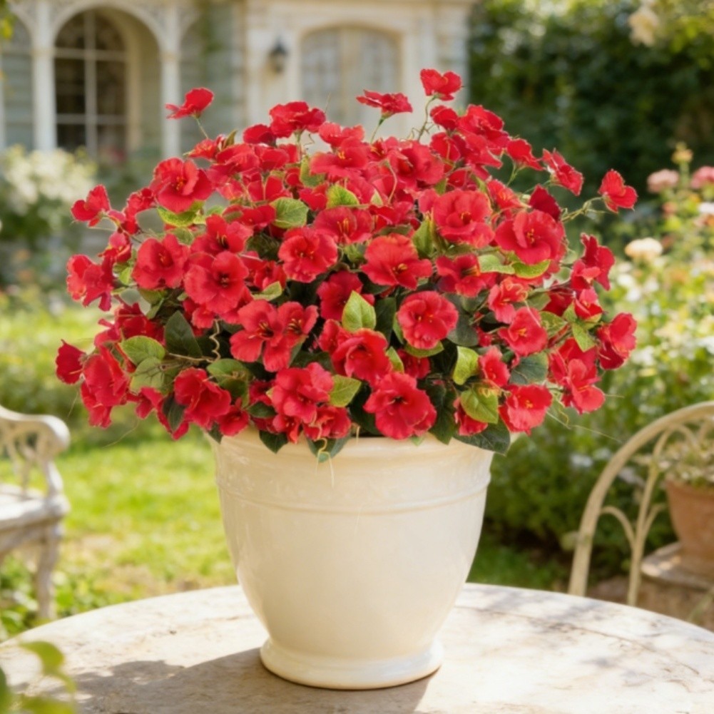 7 Head Silk Hibiscus Flowers Artificial Wedding Decor Home Garden Outdoor Faux