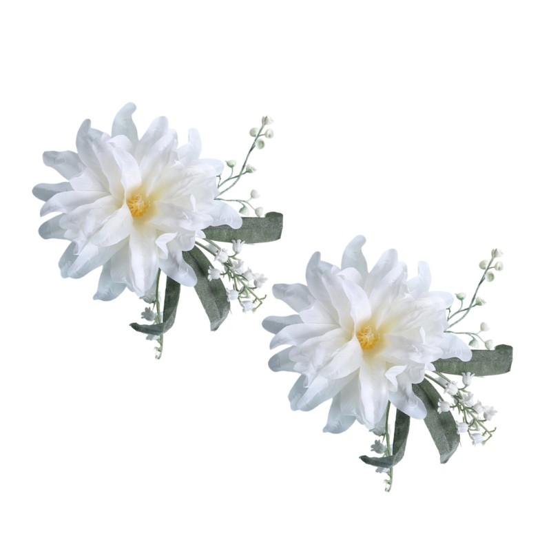 Elegant Silk Flower Arrangement Photography Window Curtain Decoration