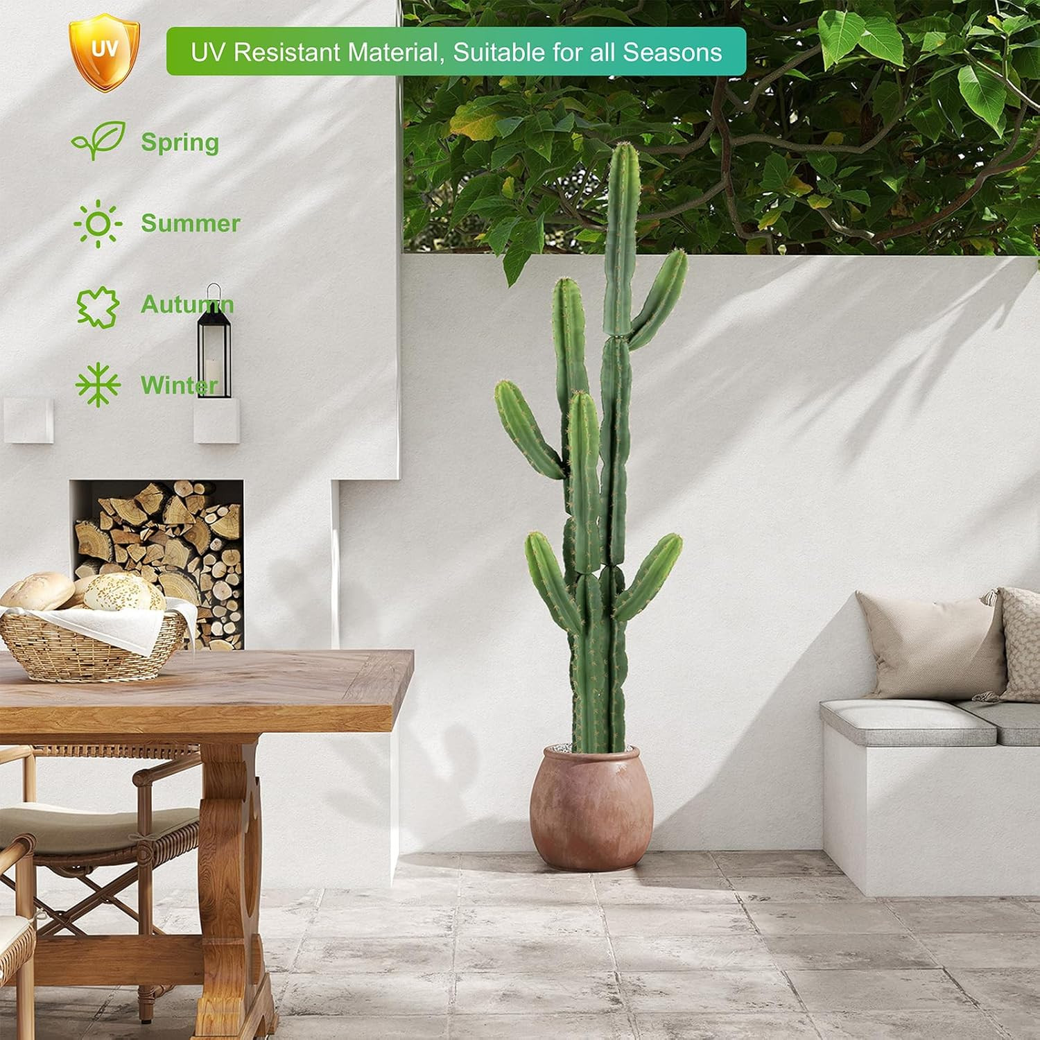 6Ft UV-Resistant Faux Cactus – Perfect for Indoor & Outdoor Decor