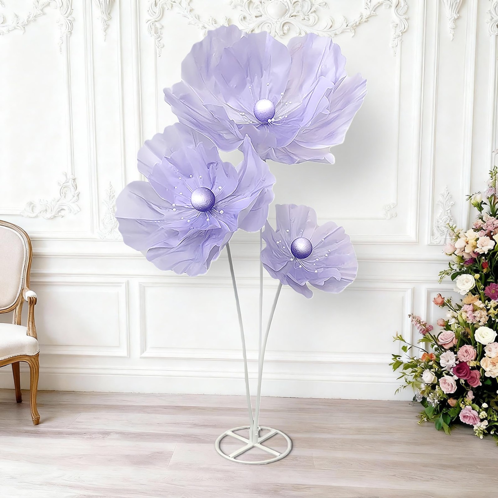 Giant Life Size Artificial Flowers with Stand, Extra Large Foam Silk Flowers …