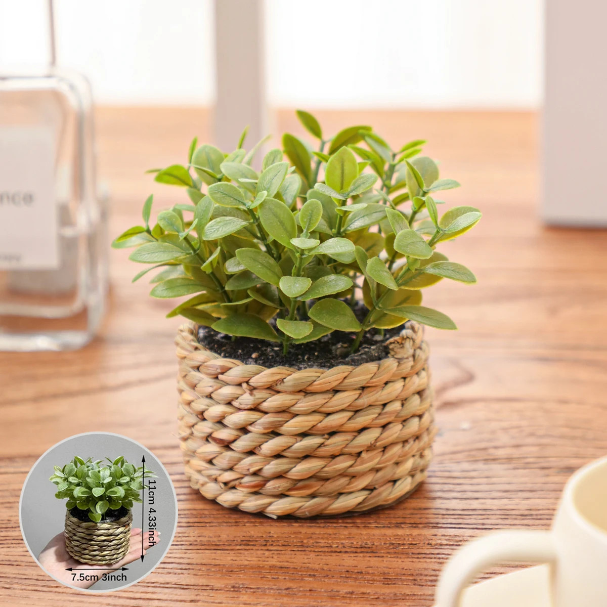 11cm Artificial Potted Eucalyptus Grass