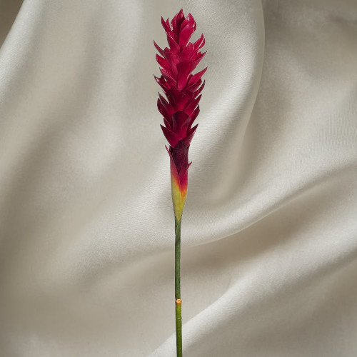Ginger lily stem. Silk flower arrangements tropical Hawaiian flowers DARK RED