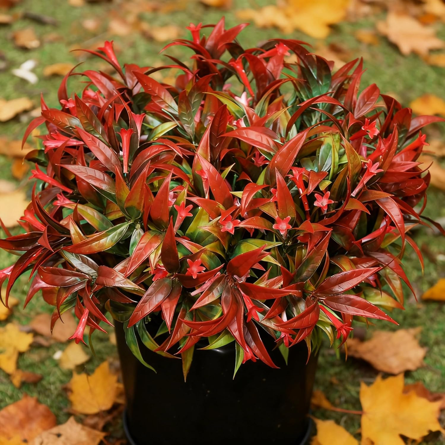 6Pcs Outdoor Artificial Plants UV Resistant Fake Flowers Plastic Plants Morning
