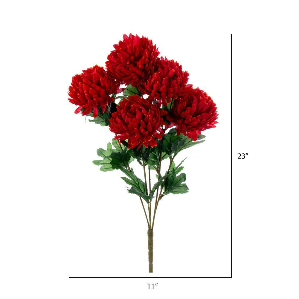 23 In. Crimson Red Artificial Mum Floral Arrangement