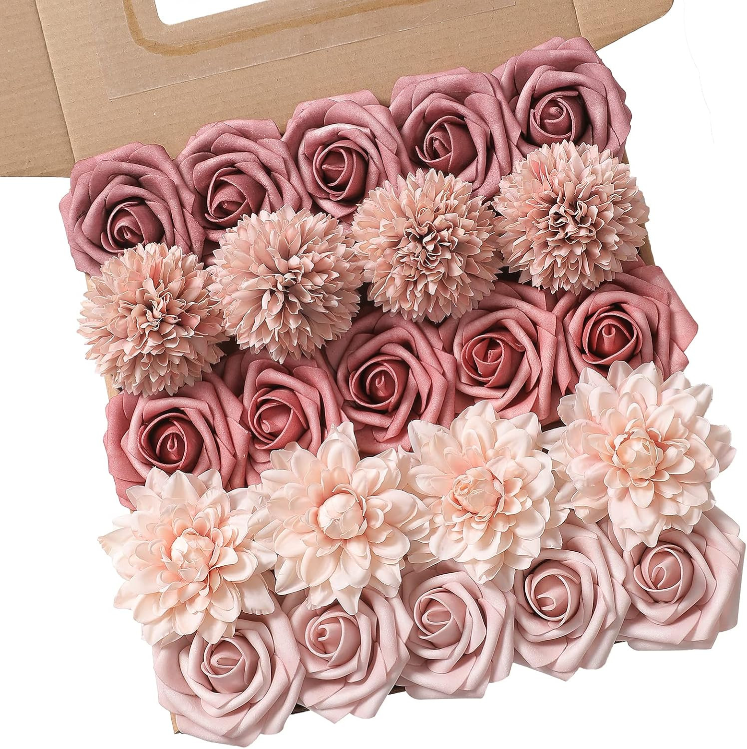 Artificial Flowers Combo Box Set Gradient Color Flower Leaf