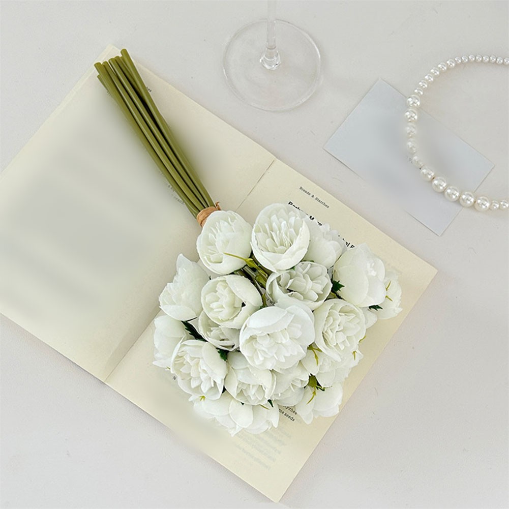 2 Bunches Wedding Flowers Artificial Peonies with Bendable and Trimmable Stems