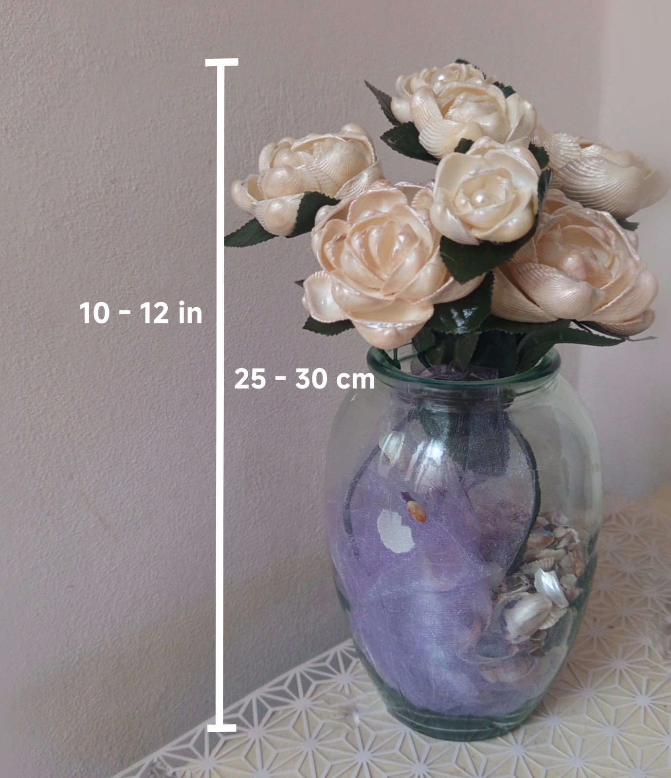 Set of 15 handmade seashell roses • Coastal home decor • Forever roses for you