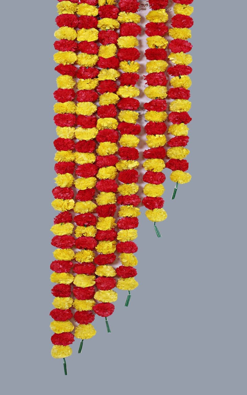 Artificial Marigold Genda Phool Fluffy Flower Garlands Diwali Wedding Home Decor