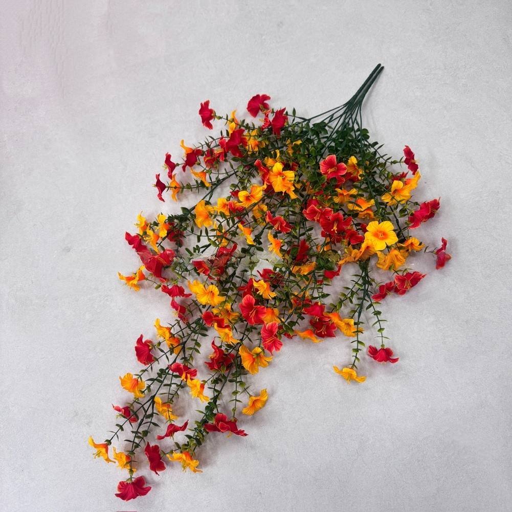 Artificial Hanging Basket with Adjustable Branches Eucalyptus Morning Glory