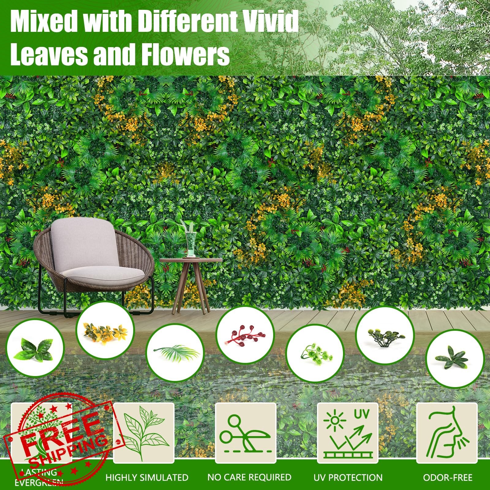 EverNature Grass Wall Panels 20×20 16pc Tropical Forest