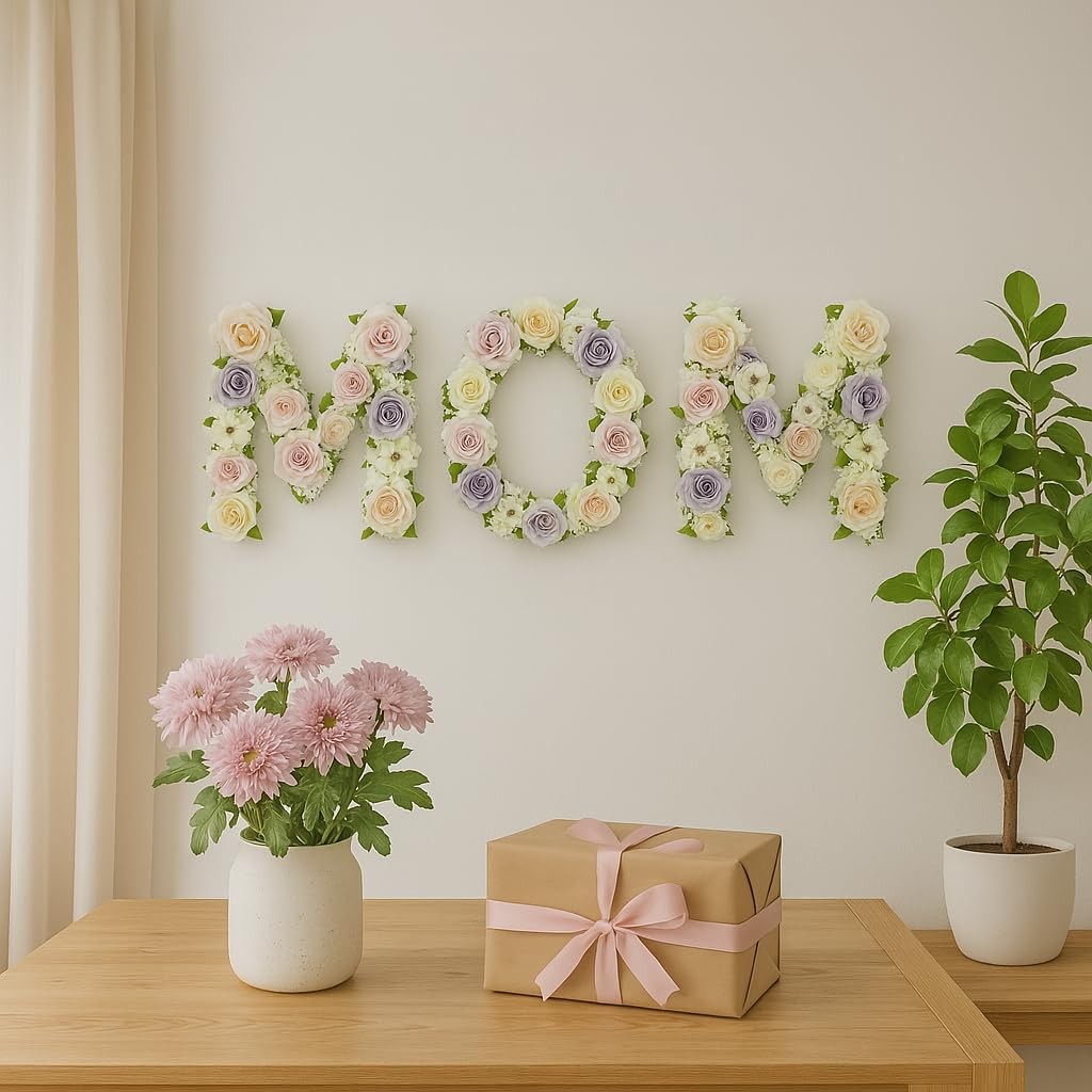 Flower Letters Artificial Floral A-Z Initial Alphabet Faux Floral Letters 13″…