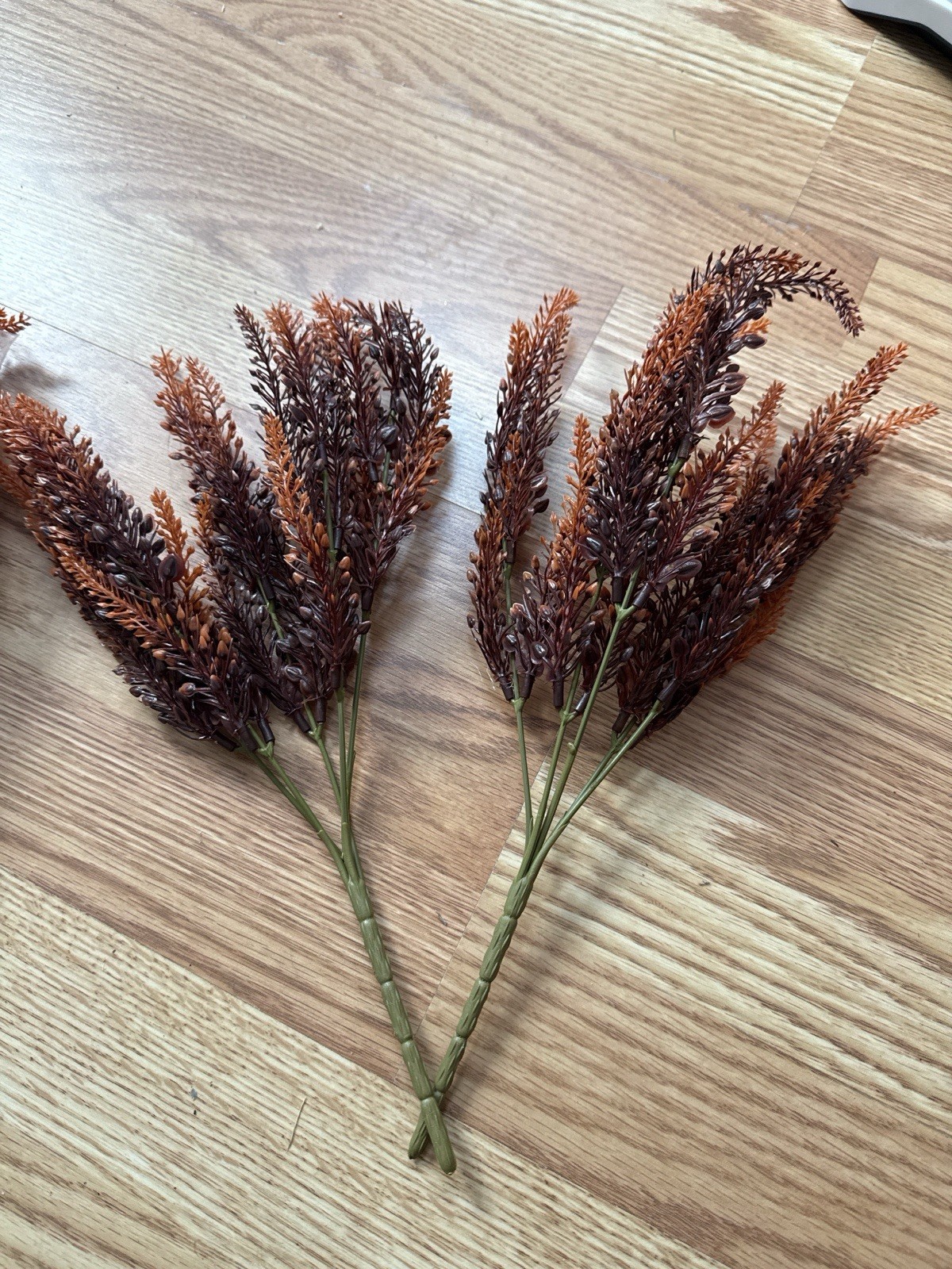 10pc Fall Faux Floral Stems – Orange/Brown Rustic Autumn Decor