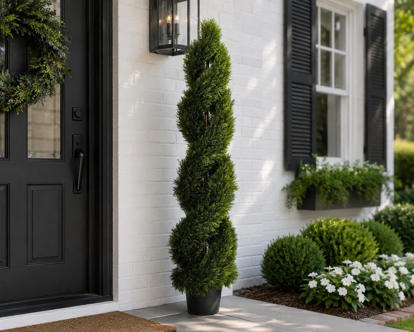6’ Topiary Cedar Cypress Double Pond Spiral Tree UV Indoor/Outdoor. Retail $479