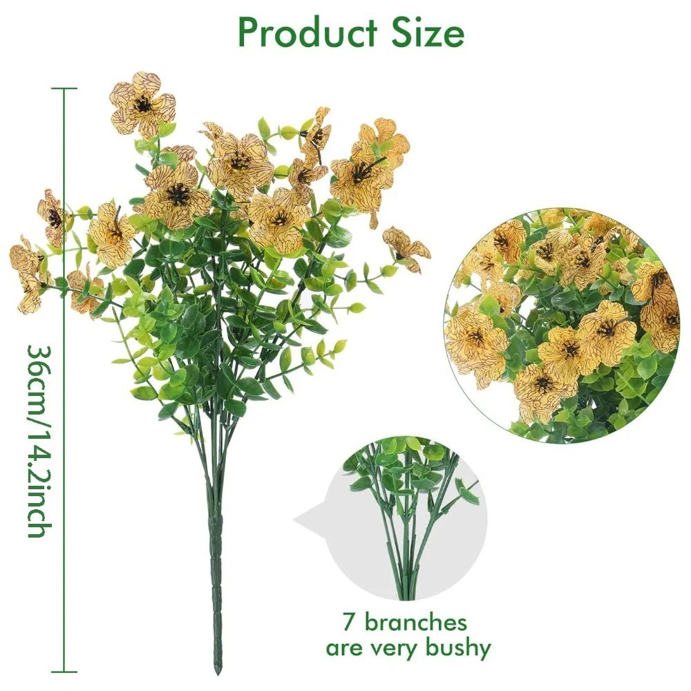 Artificial Violet Eucalyptus Flowers UV Resistant Outdoor Garden Porch Decor