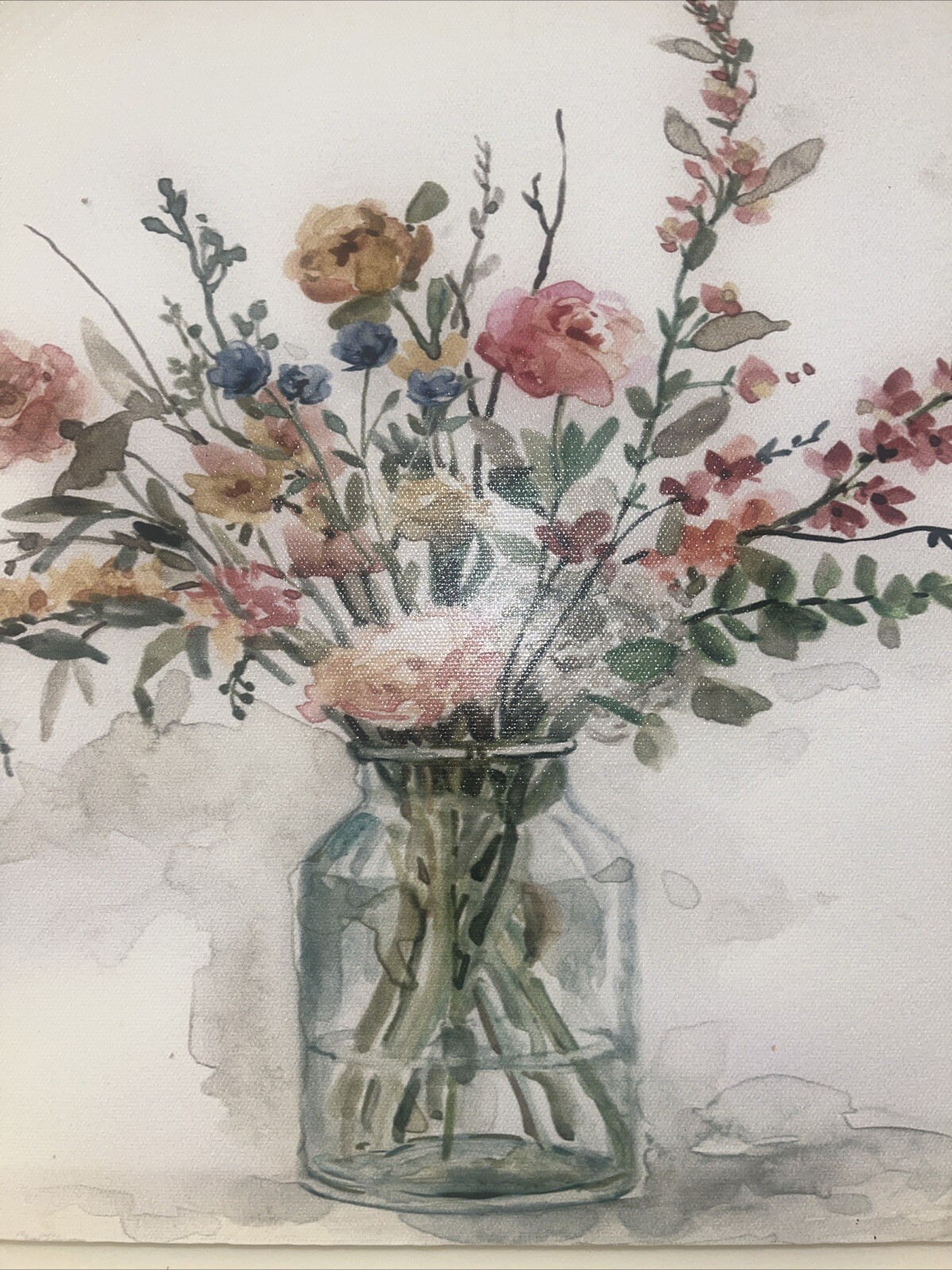 Country Meadow Roses Floral Bouquet Watercolor Still Life, Design by Carol Ro.