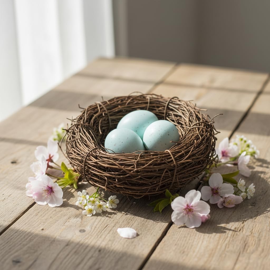 Easter Bird Nest Anti-Scratch Decorative Lightweight Egg Decoration Prop East…