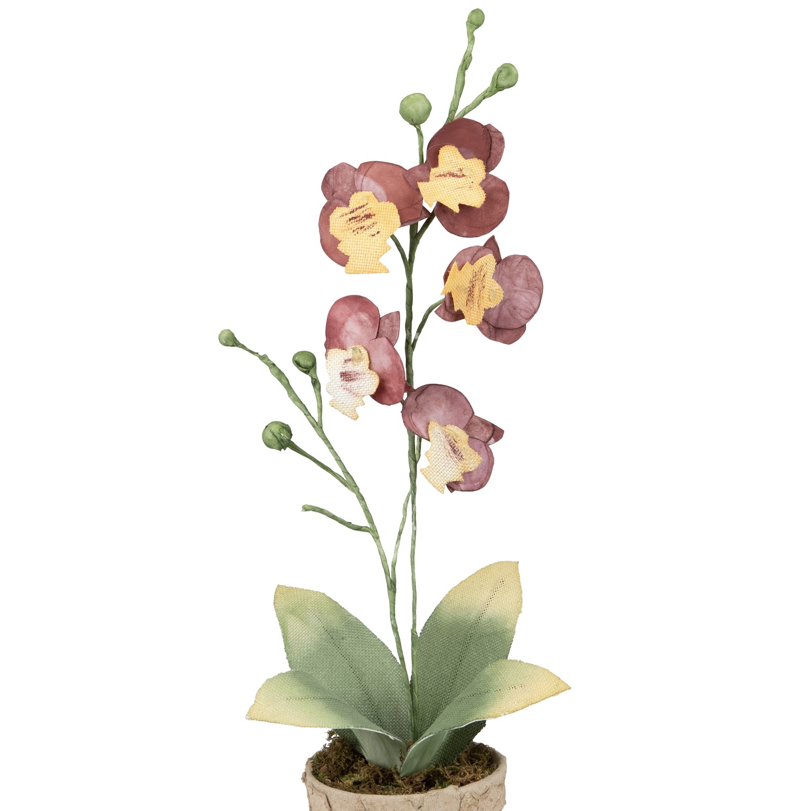 Northlight 14″ Artificial Crimson Red & Deep Banana Yellow Orchids Pot