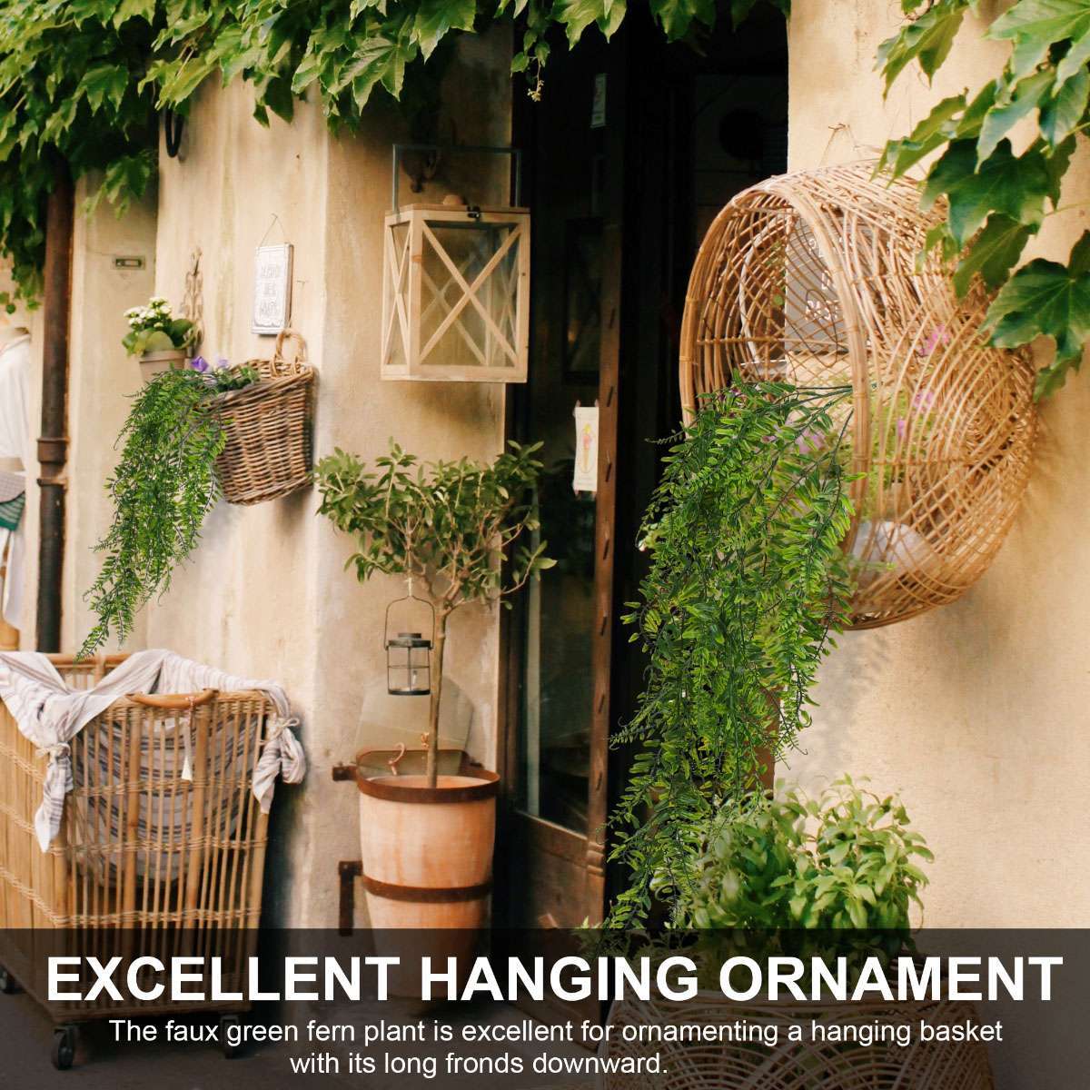 2PCS Artificial Hanging Plants Fake Ivy Faux Greenery Vine Leaves Indoor Outdoor