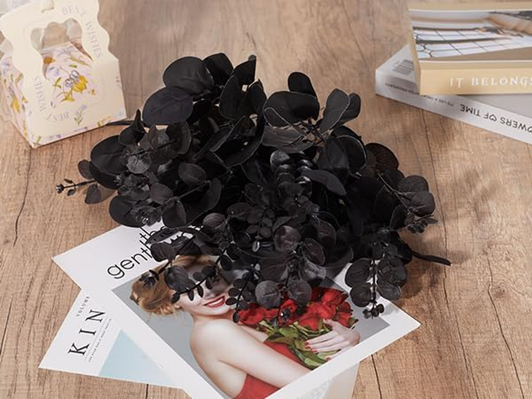 120 Pcs Mixed Faux Eucalyptus Stems for Halloween & Home Decor