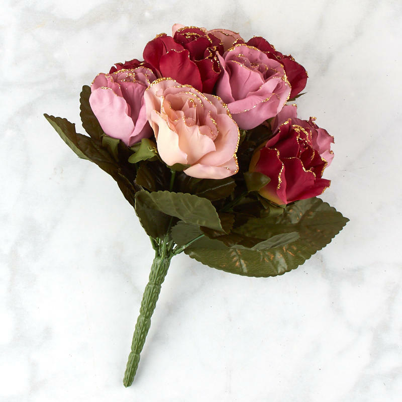 Factory Direct Craft Blush Artificial Rose Bush | 2 Pieces