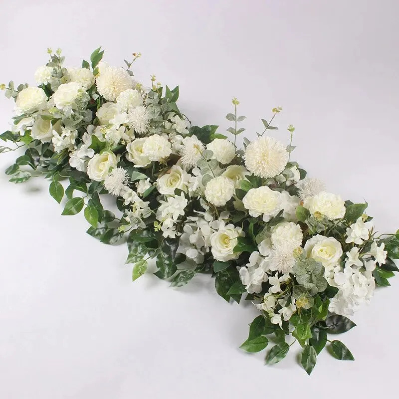 100Cm Luxury White Rose Floral Centerpiece for Wedding & Party Decor