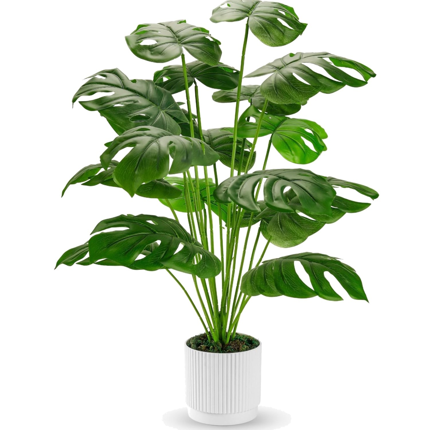 28″ Fake Plants Large Artificial Monstera Faux Potted Plants Indoor Tall for …