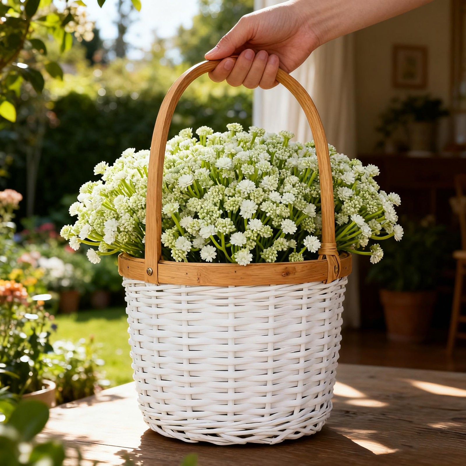 30 Pcs White Babys Breath Artificial Flowers Real Touch Gypsophila Bouquets