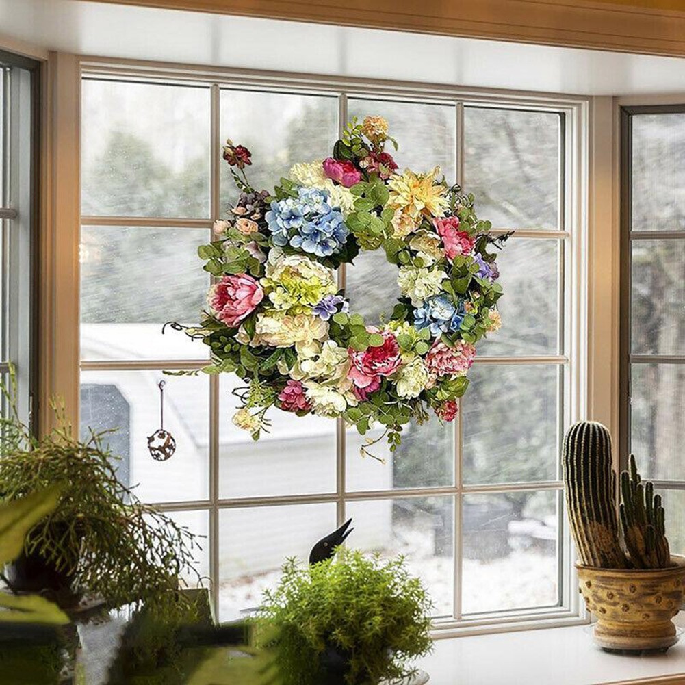 Hydrangea Wreath Front Door Garland Home Indoors & Outdoors Artificial Decor