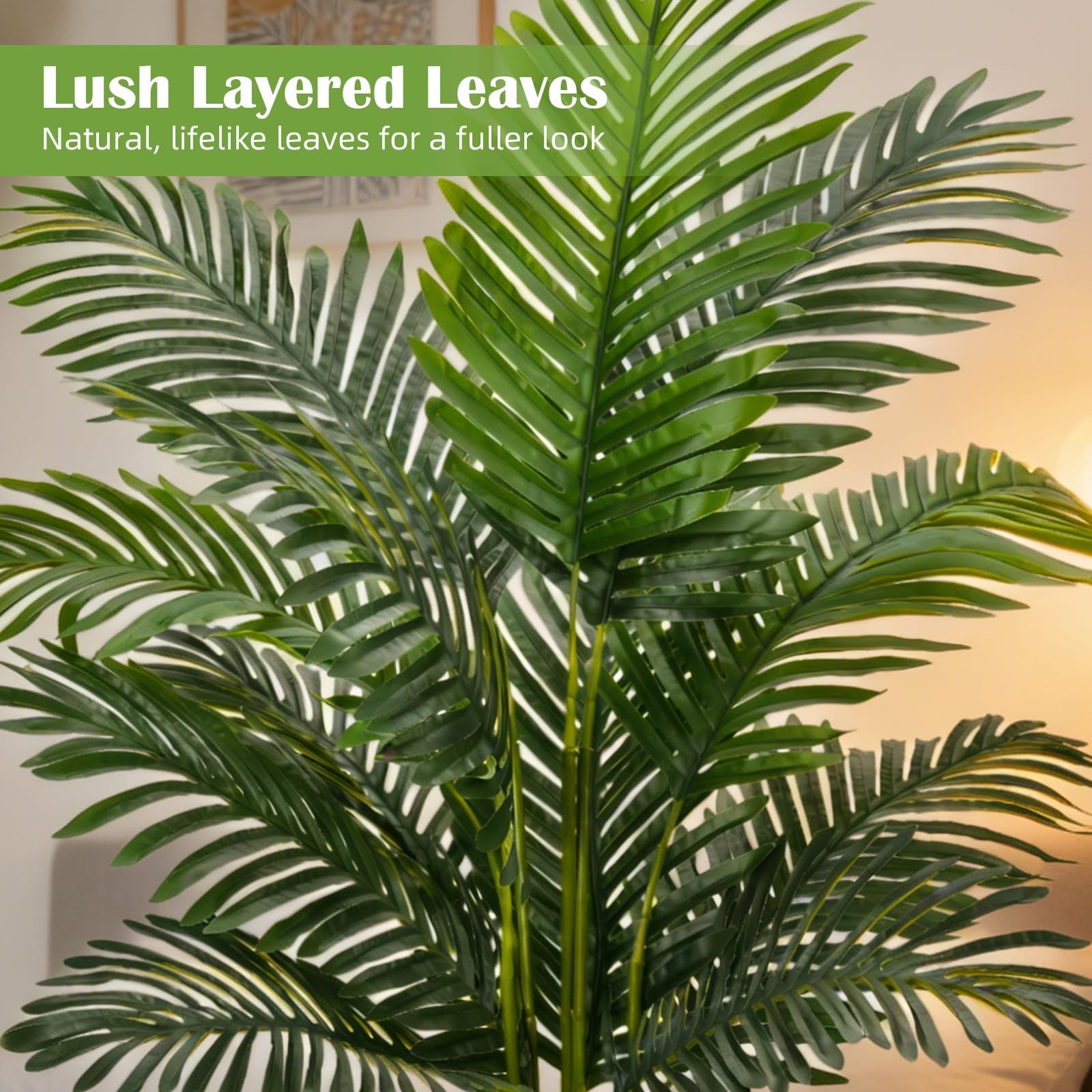 5FT Artificial Palm Tree with Thickened and Sturdy Planter, Fake Plants with …