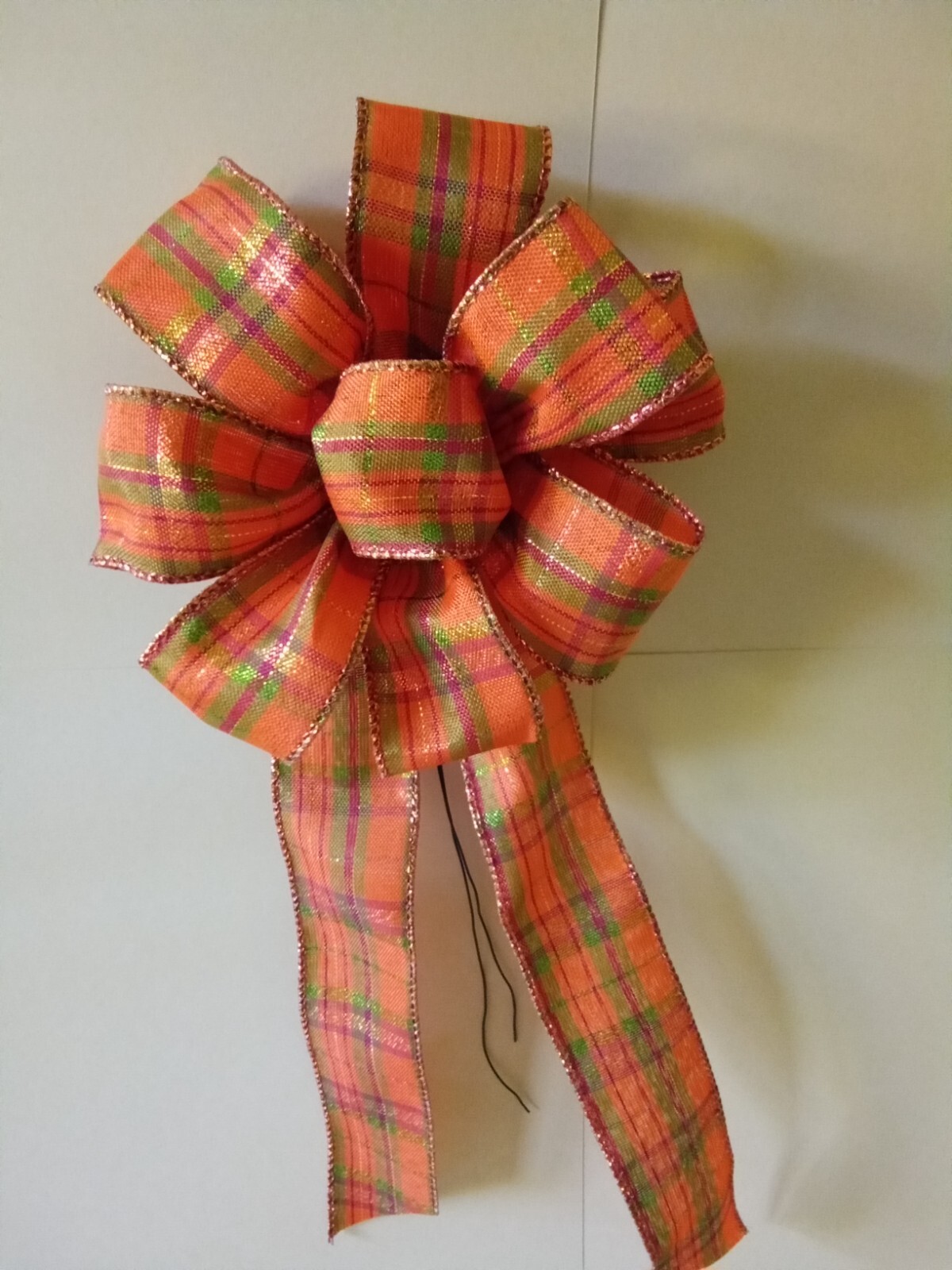 Fall Bow approx. 5-1/2 in wide decoration mailbox sm. wreath lamp post handmade