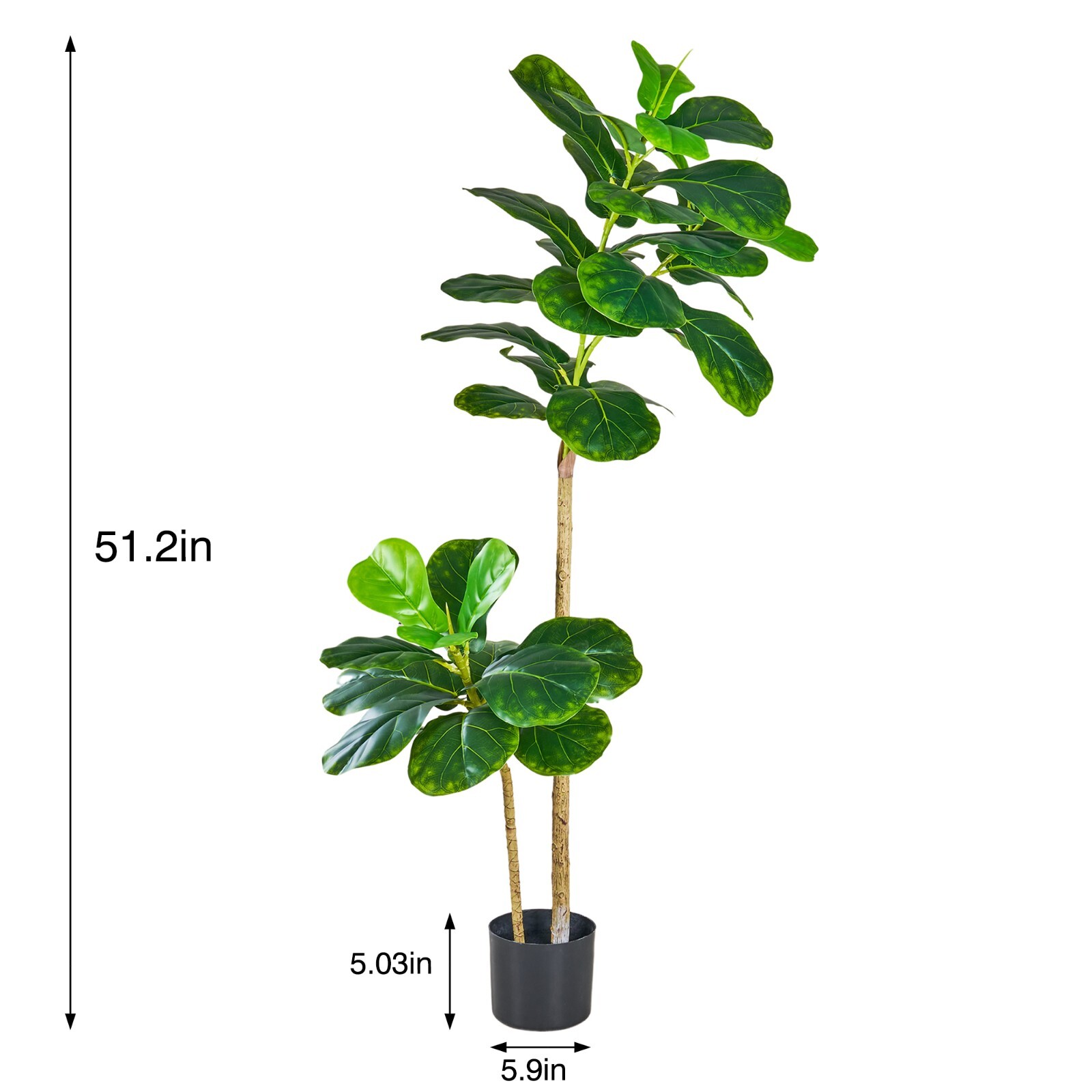 50in Tall Artificial Ficus Microcarpa Fake Potted Faux Indoor Outdoor Home Decor