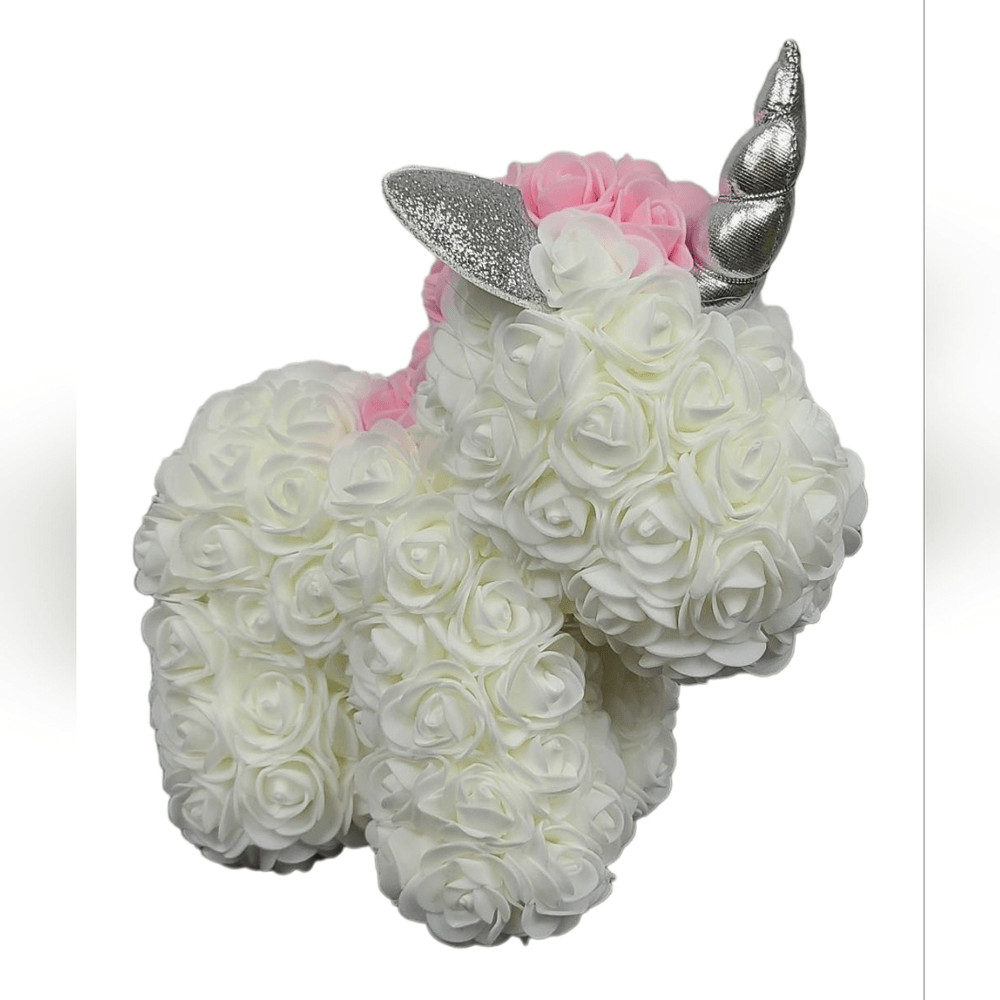 New White Rose Unicorn Floral Foam Valentine Mother’s Day Girlfriend Girls Gift
