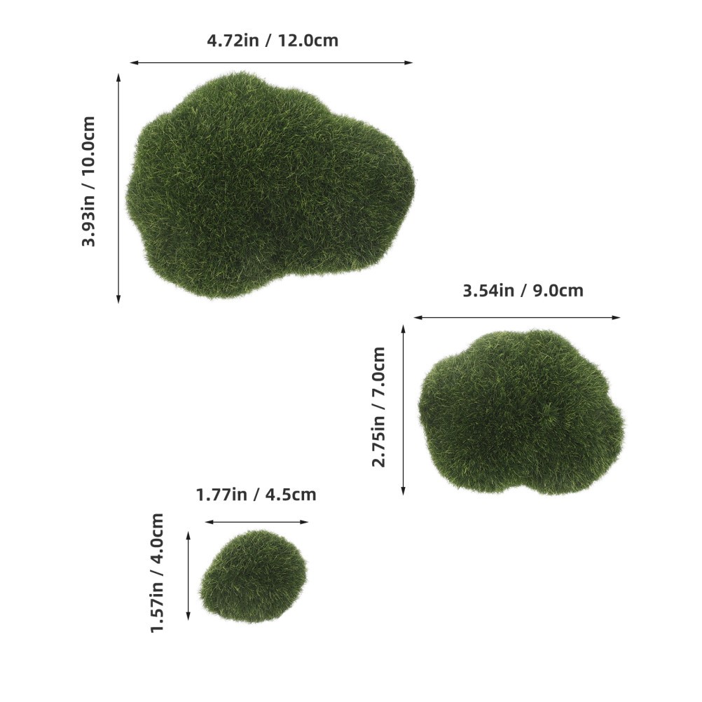6Pcs Faux Moss Stones Decorative Artificial Moss Rocks for Landscaping