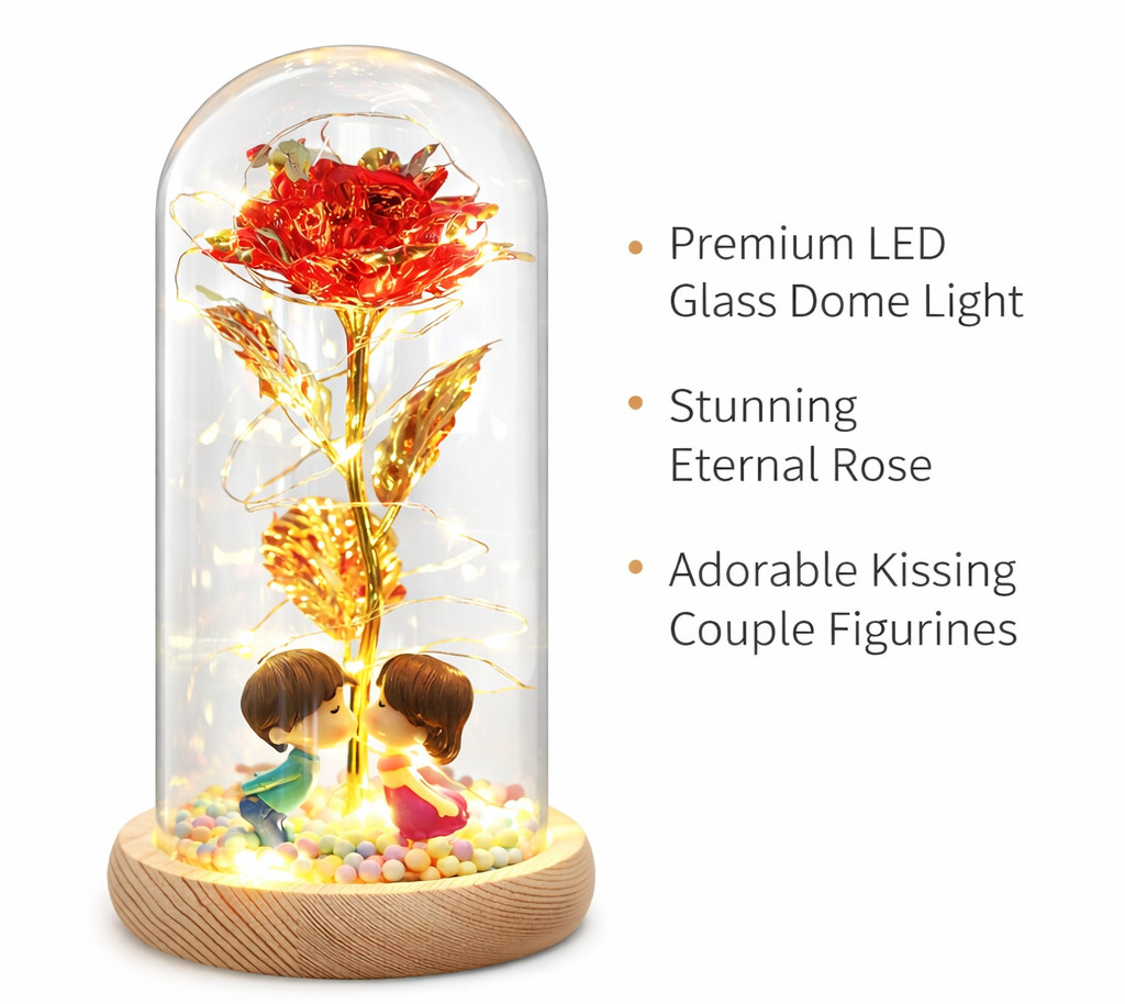 Valentines Day Rose Womens Gift Light Up for Birthday Women Mom Wife Girlfriend