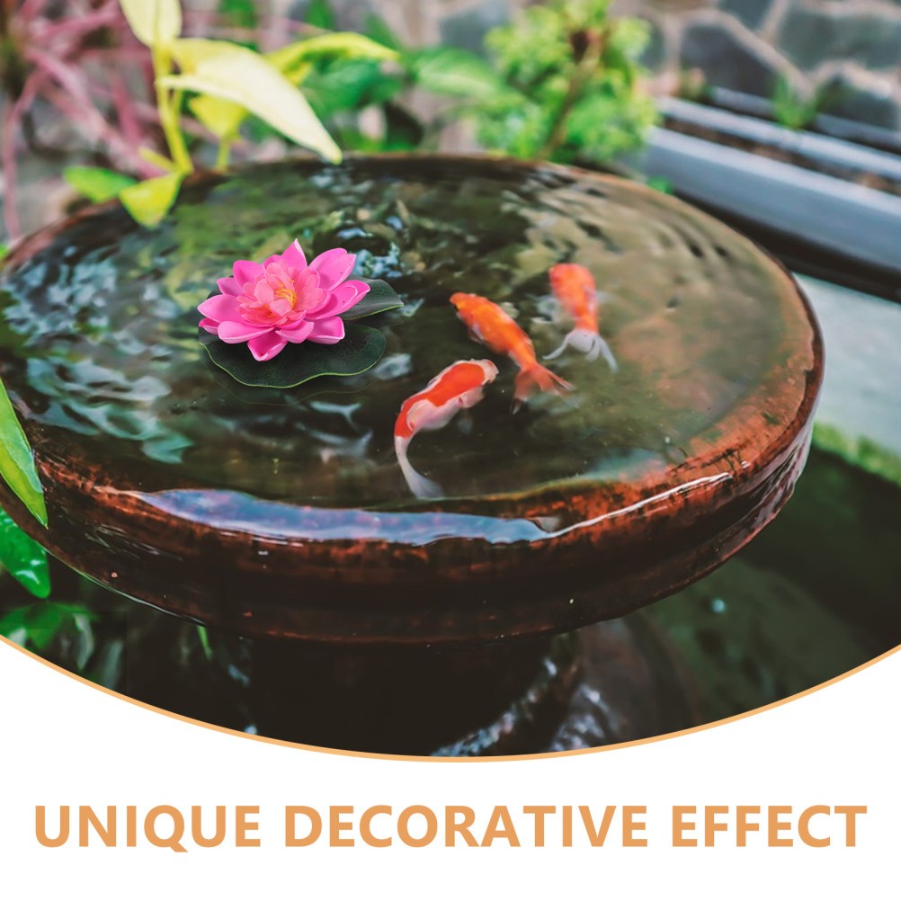 4 Pcs Faux Lotus Flowers Floating Artificial Water Lilies for Indoor Outdoor Use