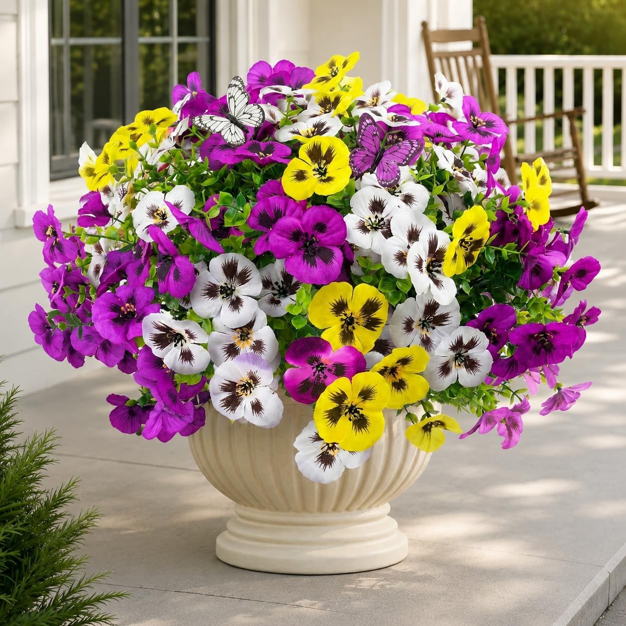 36 Stems Artificial Pansies Flowers for Outdoor