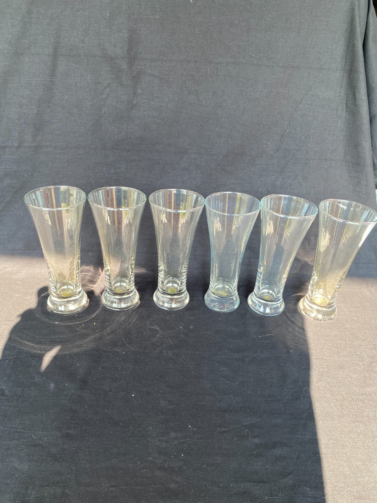 Clear Glass Vases set of 6 Bud Vase Unmarked / Unbranded (B11)/ Barely Used