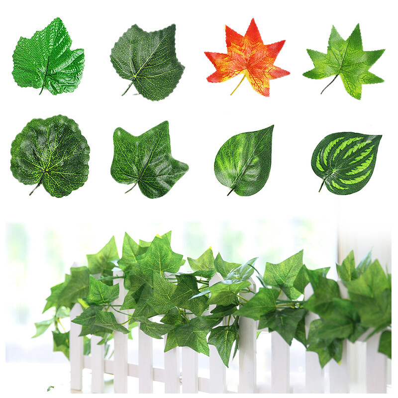 2.3m green silk artificial fake Hanging garland ivy leaf plants vine home decor