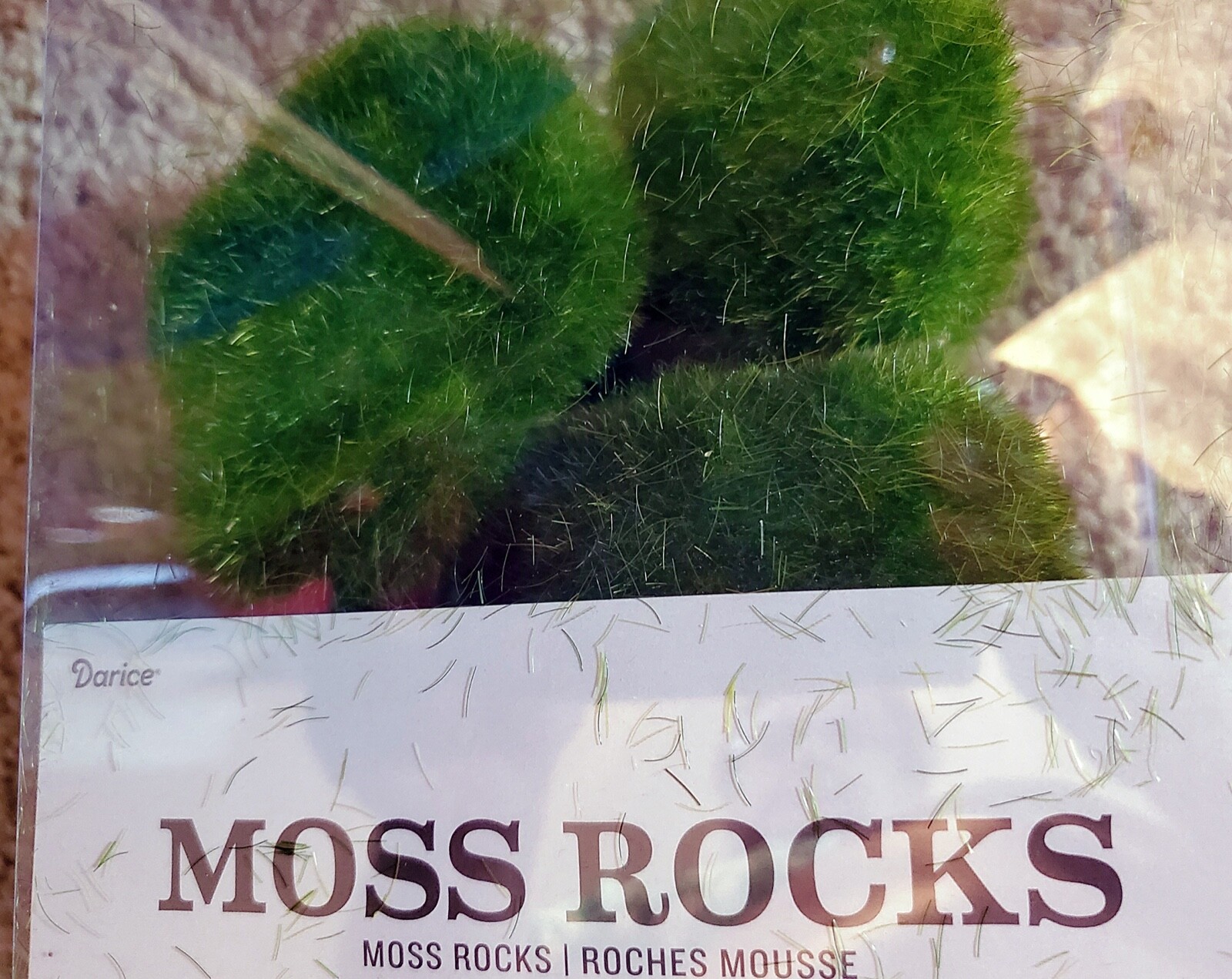 8 pc. Pkg. FAUX MOSS COVERED ROCKS for Landscaping or FAIRY GARDENS by DARICE