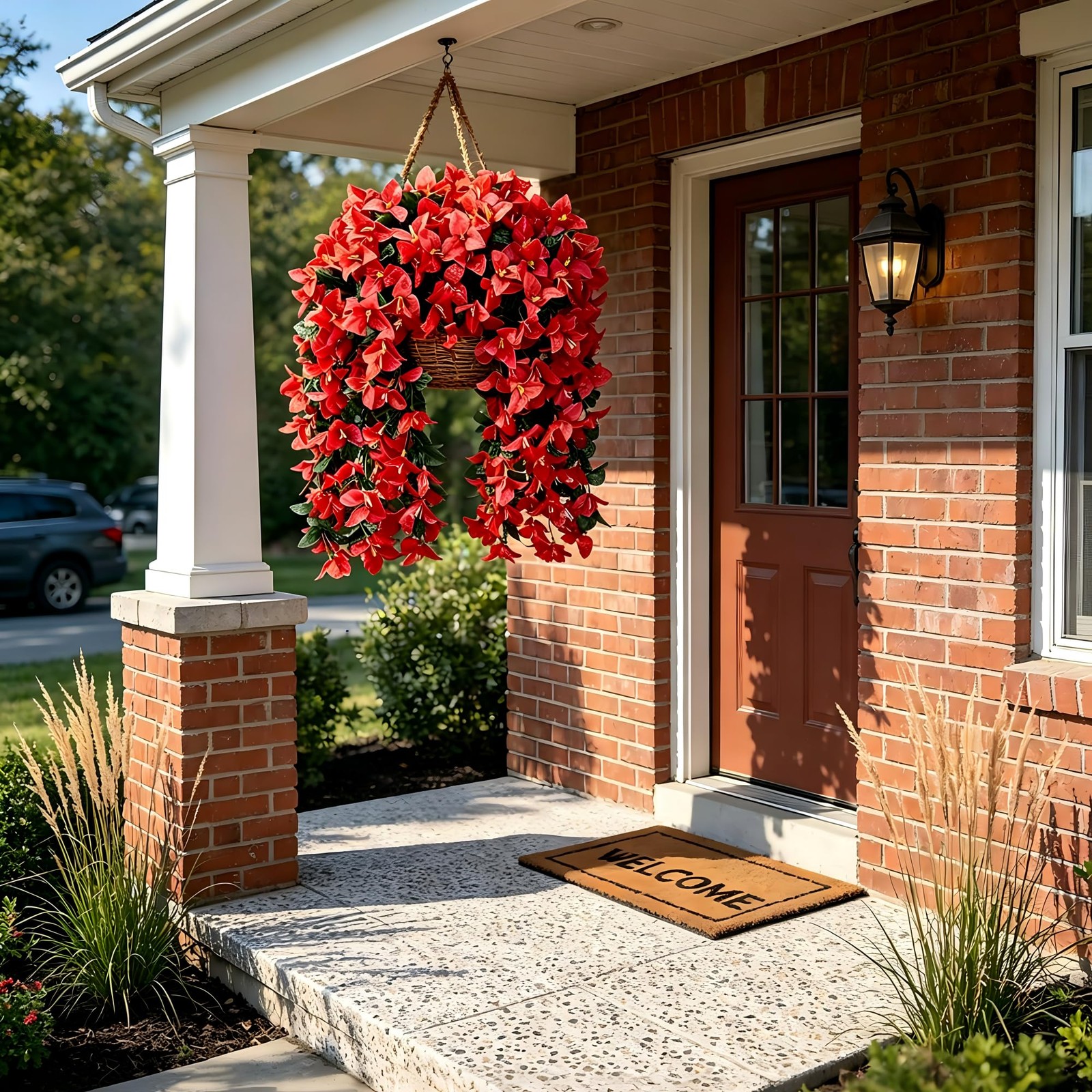 Fake Bougainvillea Artificial Hanging Flowers, 2 PCS Outdoor Faux Plants UV R…
