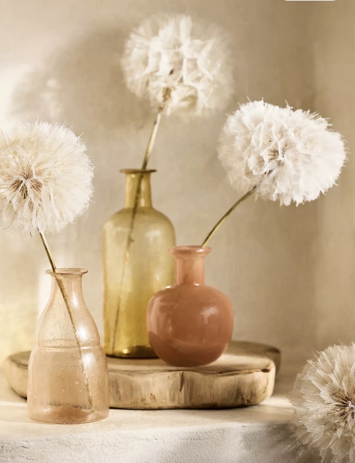 NEW Anthropologie x Terrain Crafted Botanical Dandelion Stems, Set of 5, Lilac