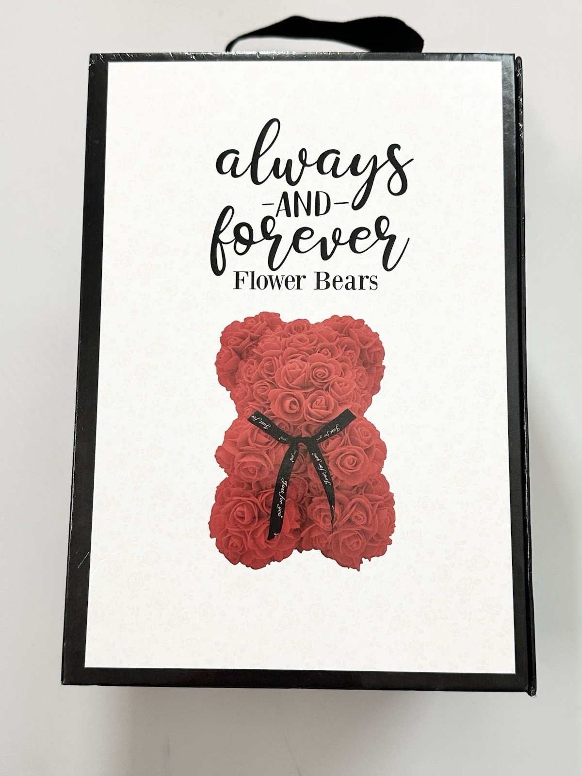 Always And Forever Rose Bear Gift Box White Floral Teddy Bear Keepsake Decor…