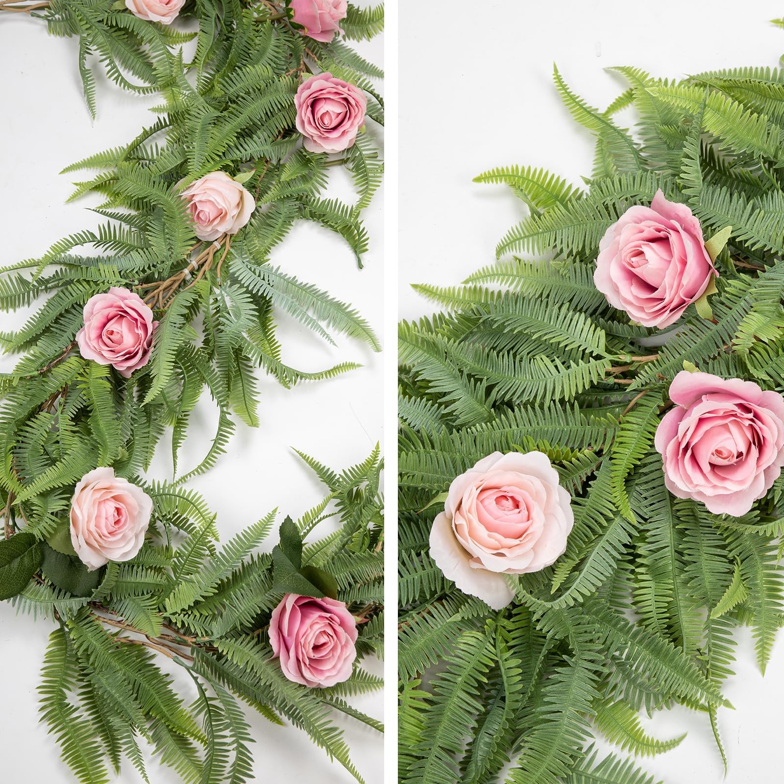 5ft Long Greenery Garland Boston Fern Floral Garland for Door Mantle Decorati…